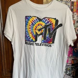 white mtv shirt